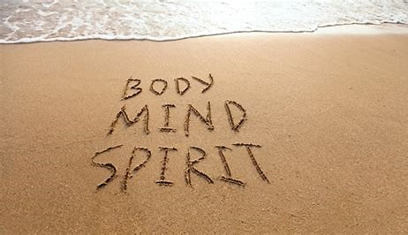 Body Mind Spirit in the sand