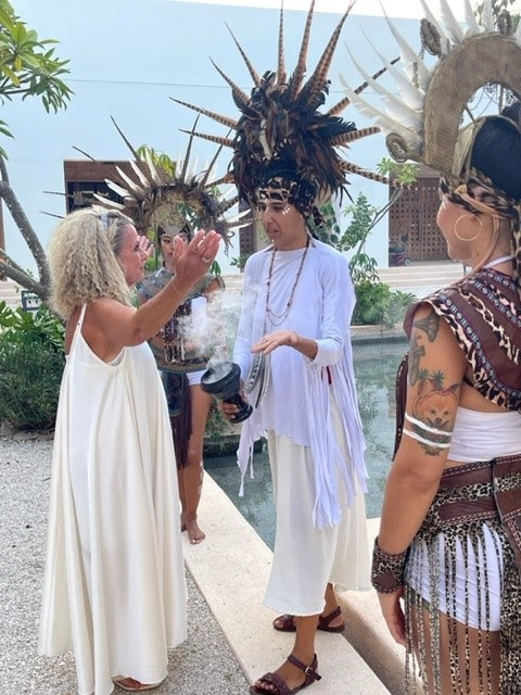 Denise with a local Shaman