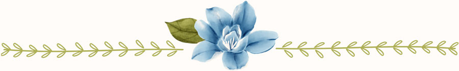 Blue Flower Vine Divider